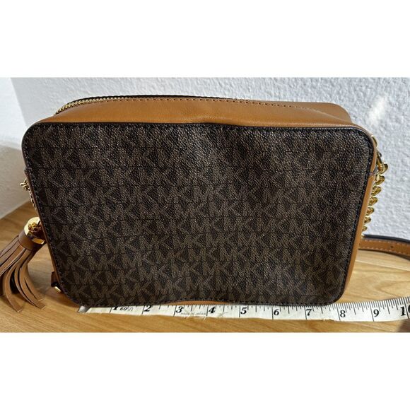 Michael Kors Brown Signature Coated Twill Crossbody with Studs NWOT - Picture 7 of 8